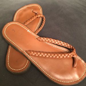 Thong Leather Handmade Sandals. Size 9.